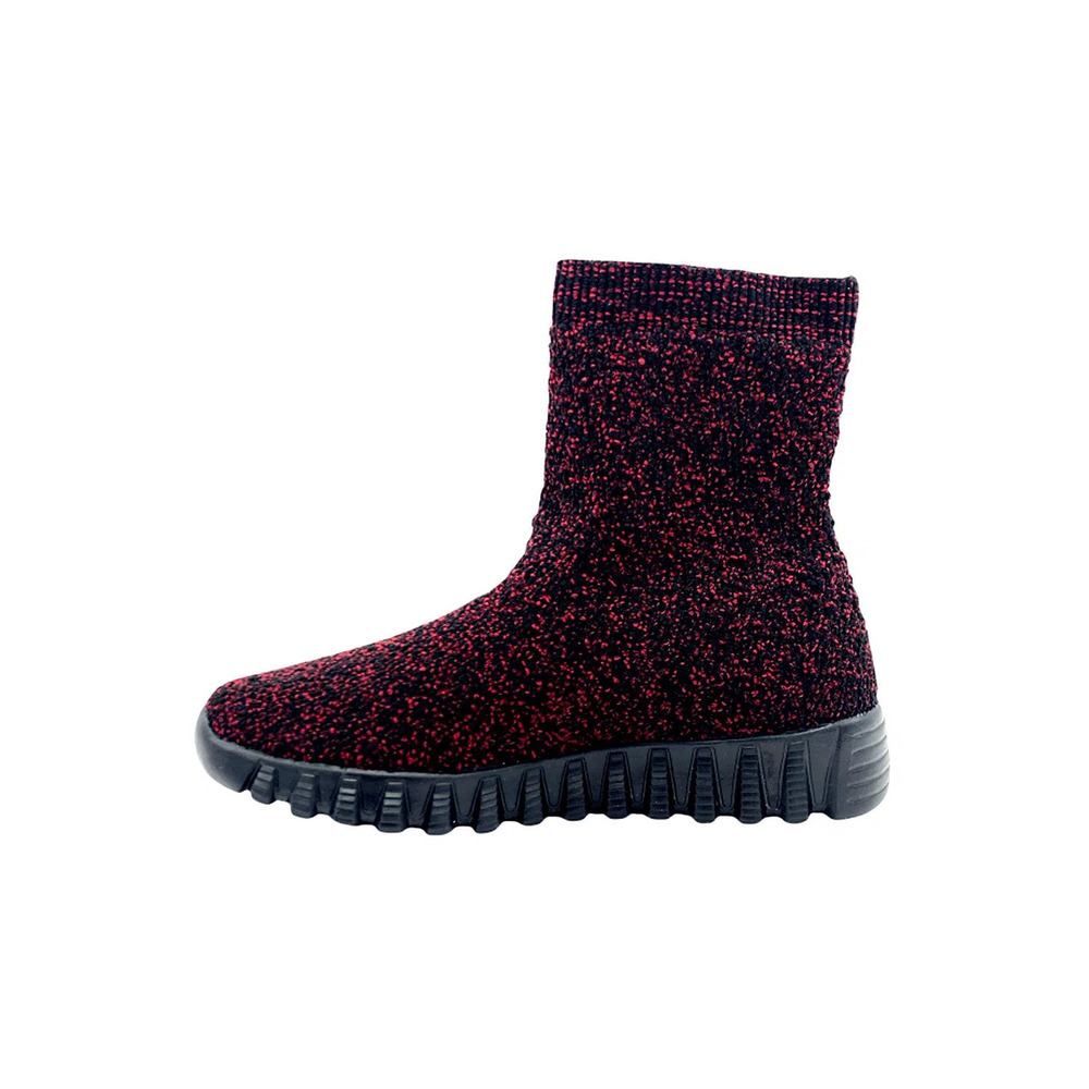 Bernie Mev Chenille Ankle Boots Keyla Black/Burgundy - Medium - Picture 3 of 5